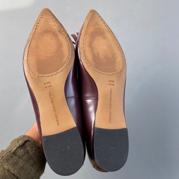 French Connection Burgundy flat shoes with laces - Picture 3 of 9